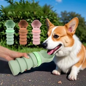 Pet Foldable Water Bottle Portable Dog Cat Silicone Bottle Outdoor
